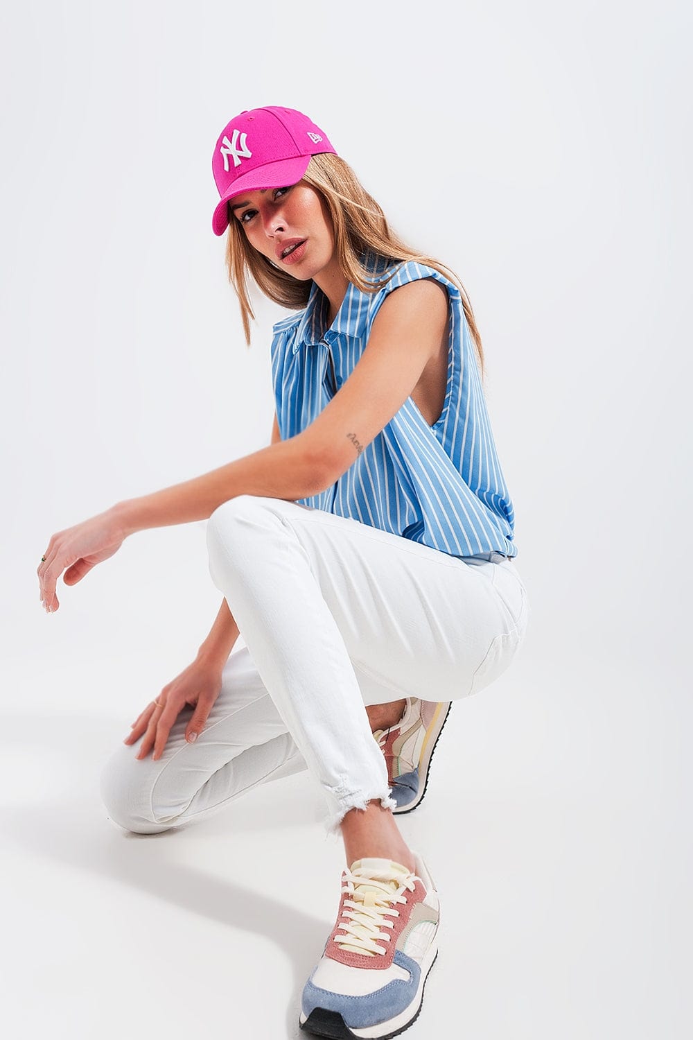 Q2 Women's Pants & Trousers High Waisted Skinny Jeans in White