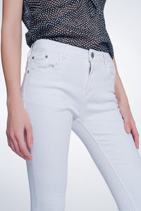 Q2 Women's Pants & Trousers High Waisted Super Skinny Pants in White