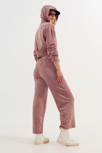 Q2 Women's Pants & Trousers Jogger with Drawstring Waist in Pink