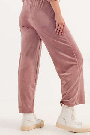 Q2 Women's Pants & Trousers Jogger with Drawstring Waist in Pink