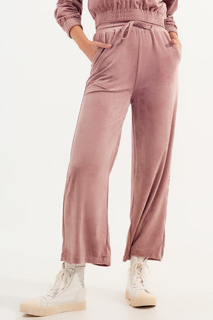 Q2 Women's Pants & Trousers Jogger with Drawstring Waist in Pink