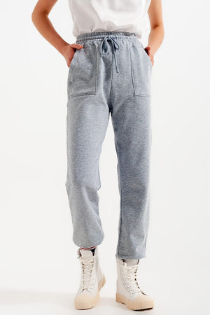 Q2 Women's Pants & Trousers Joggers with Elastic Waist Band in Gray