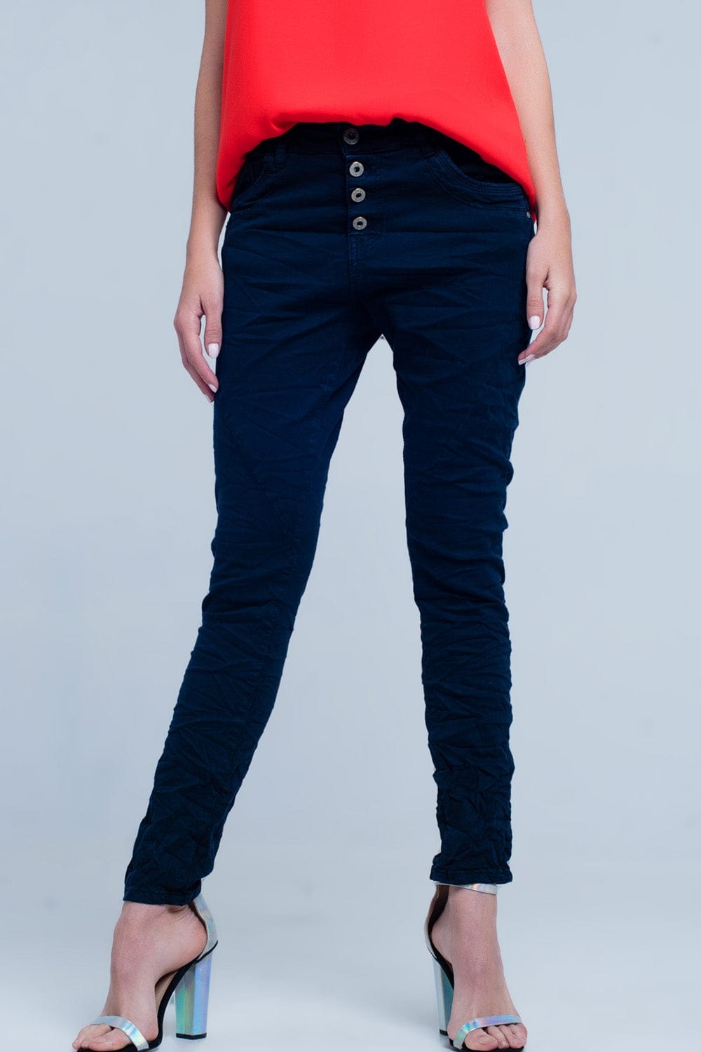 Q2 Women's Pants & Trousers Original Boyfriend Jeans in Navy