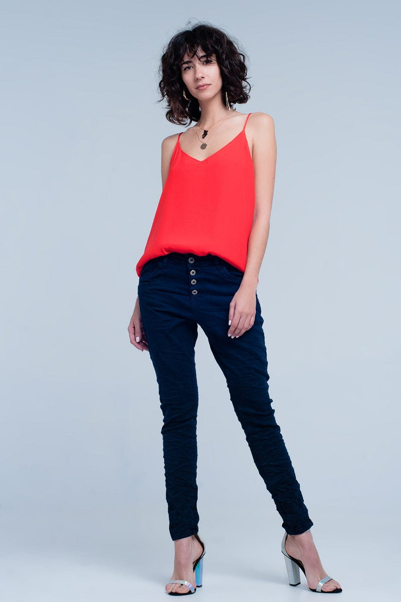 Q2 Women's Pants & Trousers Original Boyfriend Jeans in Navy