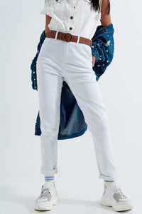 Q2 Women's Pants & Trousers Original Mom Jean in White