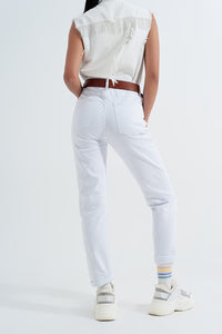 Q2 Women's Pants & Trousers Original Mom Jean in White