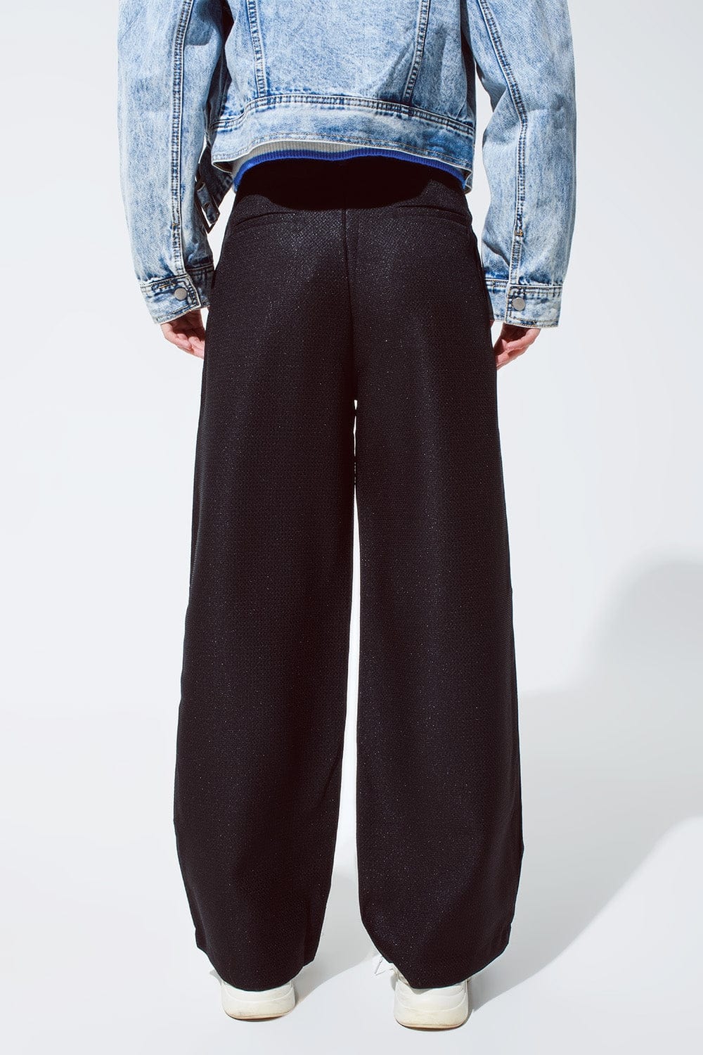 Q2 Women's Pants & Trousers Oversized Pantalon In Black