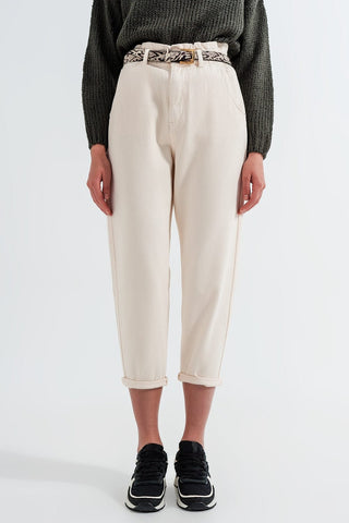 Miu Miu paperbag-waist Denim Trousers - Farfetch