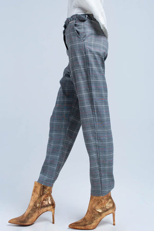 Q2 Women's Pants & Trousers Red tartan pattern pants