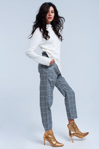 Q2 Women's Pants & Trousers Red tartan pattern pants