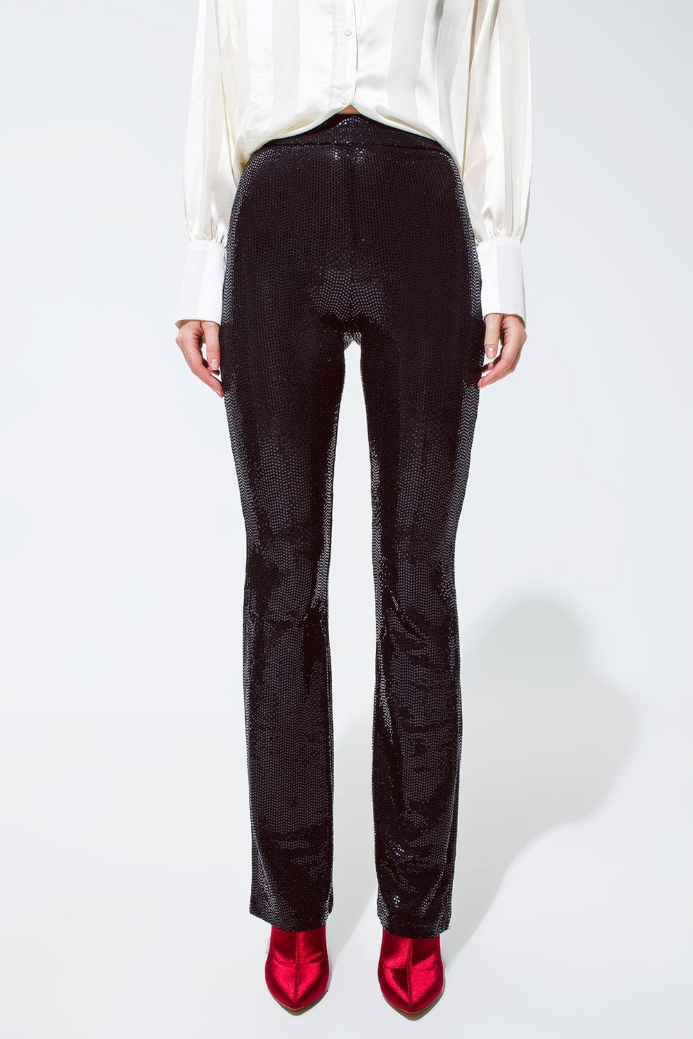Q2 Women's Pants & Trousers Sequin Leggings In Black
