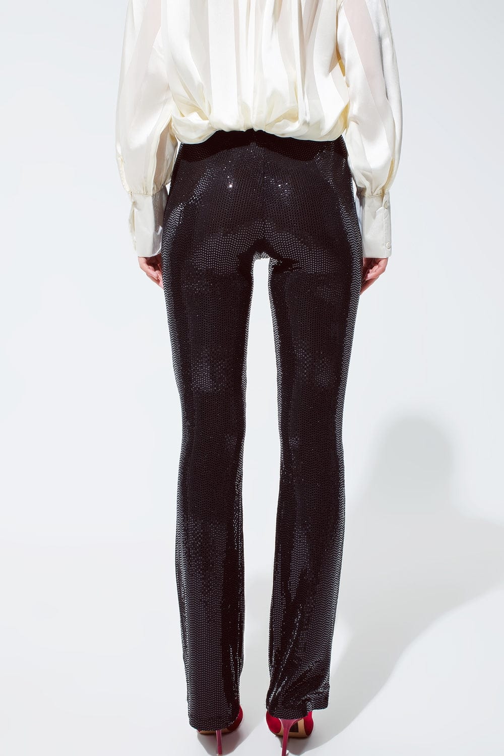 Q2 Women's Pants & Trousers Sequin Leggings In Black