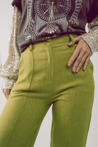 Q2 Women's Pants & Trousers Straight Leg Tailored Pants in Green