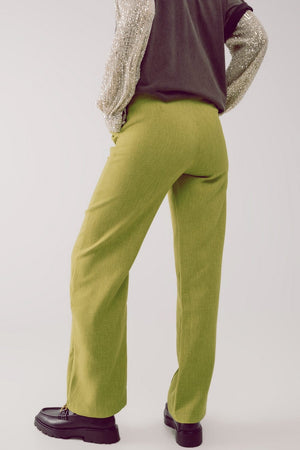 Q2 Women's Pants & Trousers Straight Leg Tailored Pants in Green