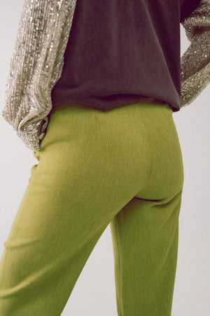 Q2 Women's Pants & Trousers Straight Leg Tailored Pants in Green