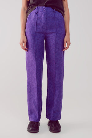 Q2 Women's Pants & Trousers Straight Leg Tailored Pants in Purple