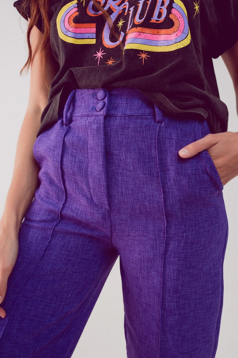 Q2 Women's Pants & Trousers Straight Leg Tailored Pants in Purple