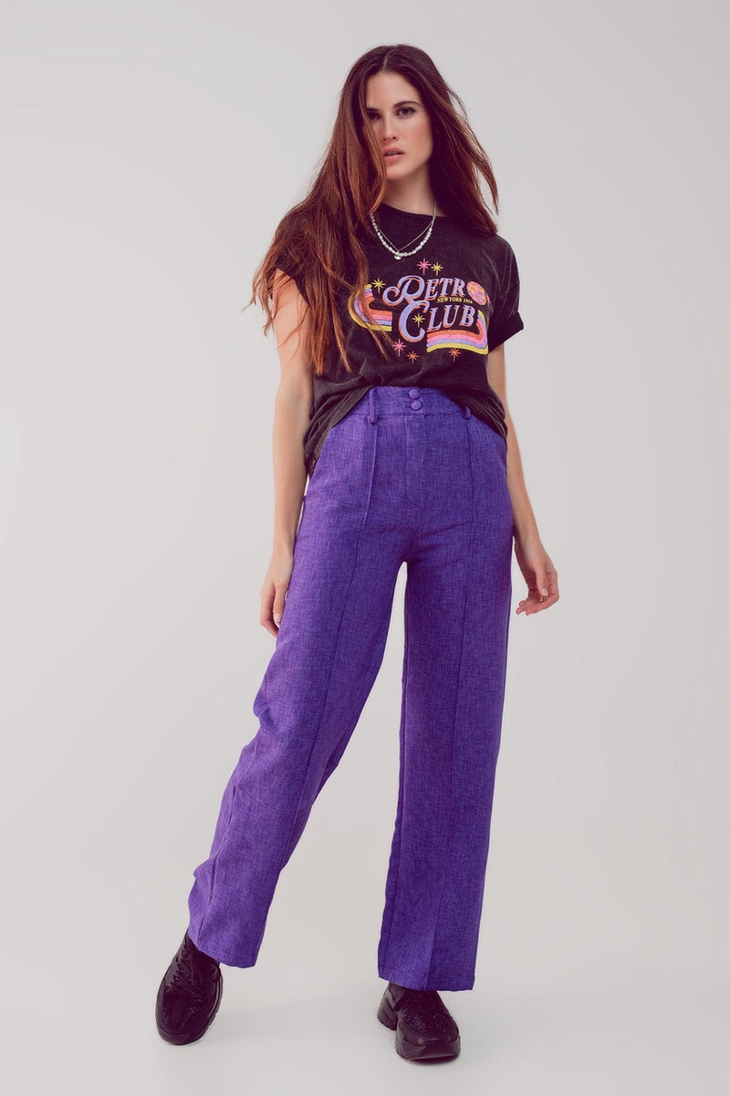 Q2 Women's Pants & Trousers Straight Leg Tailored Pants in Purple