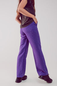 Q2 Women's Pants & Trousers Straight Leg Tailored Pants in Purple