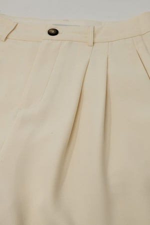 Q2 Women's Pants & Trousers Straight Leg Trousers With Side Pockets And Darts In Cream