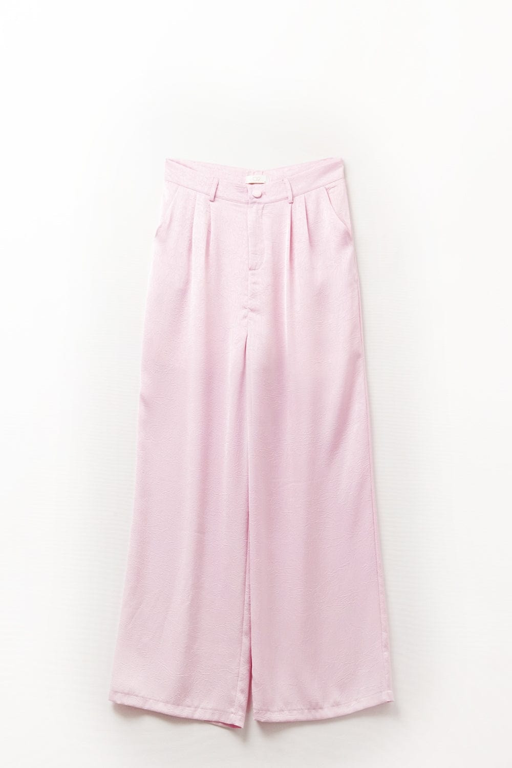Q2 Women's Pants & Trousers Tailored Satin Pants With Wide Leg In Pink