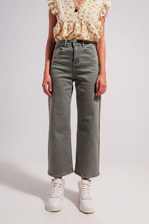 Q2 Women's Pants & Trousers Wide Leg Jeans in Gray