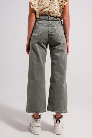 Q2 Women's Pants & Trousers Wide Leg Jeans in Gray