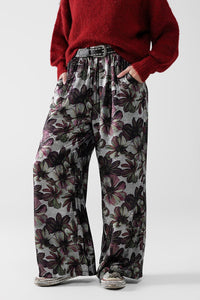 Q2 Women's Pants & Trousers Wide-Leg Pants In Floral Print