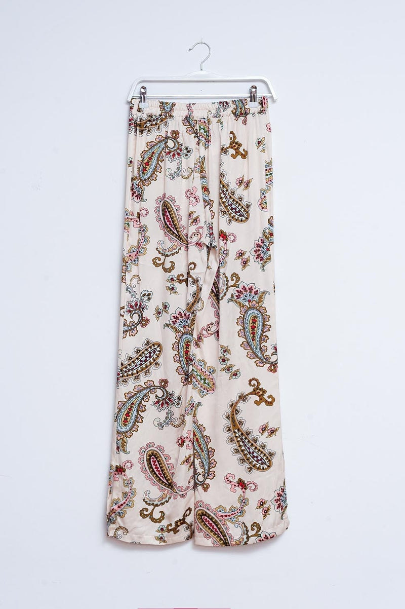 Q2 Women's Pants & Trousers Wide Leg Pants in Paisley Floral