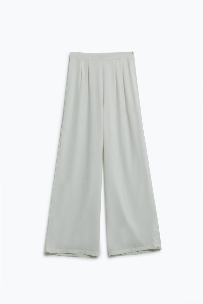 Q2 Women's Pants & Trousers Wide Leg Pants In White