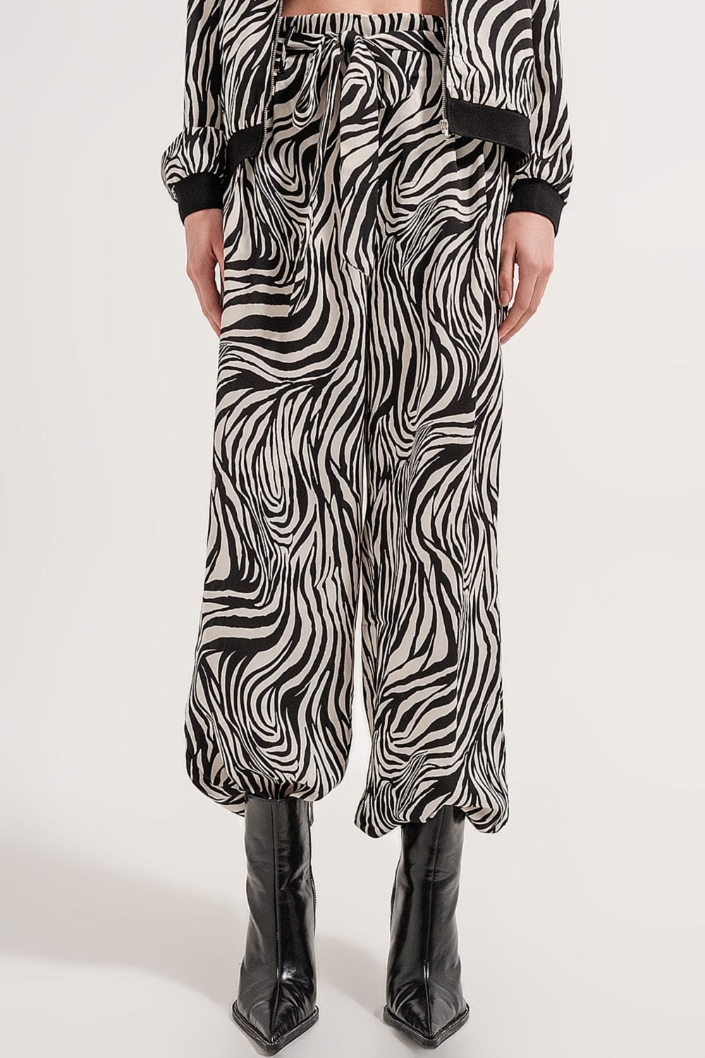 Q2 Women's Pants & Trousers Wide Leg Trousers in Zebra Print
