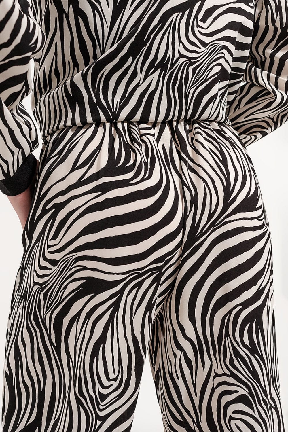 Q2 Women's Pants & Trousers Wide Leg Trousers in Zebra Print