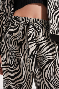 Q2 Women's Pants & Trousers Wide Leg Trousers in Zebra Print