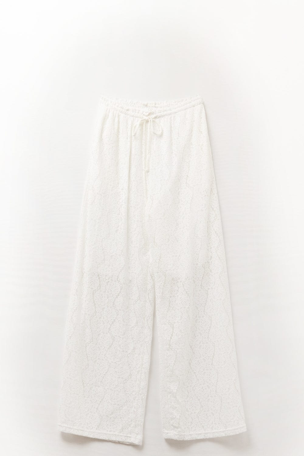 Q2 Women's Pants & Trousers Wide-Legged Lace Pants With Elastic Waistband