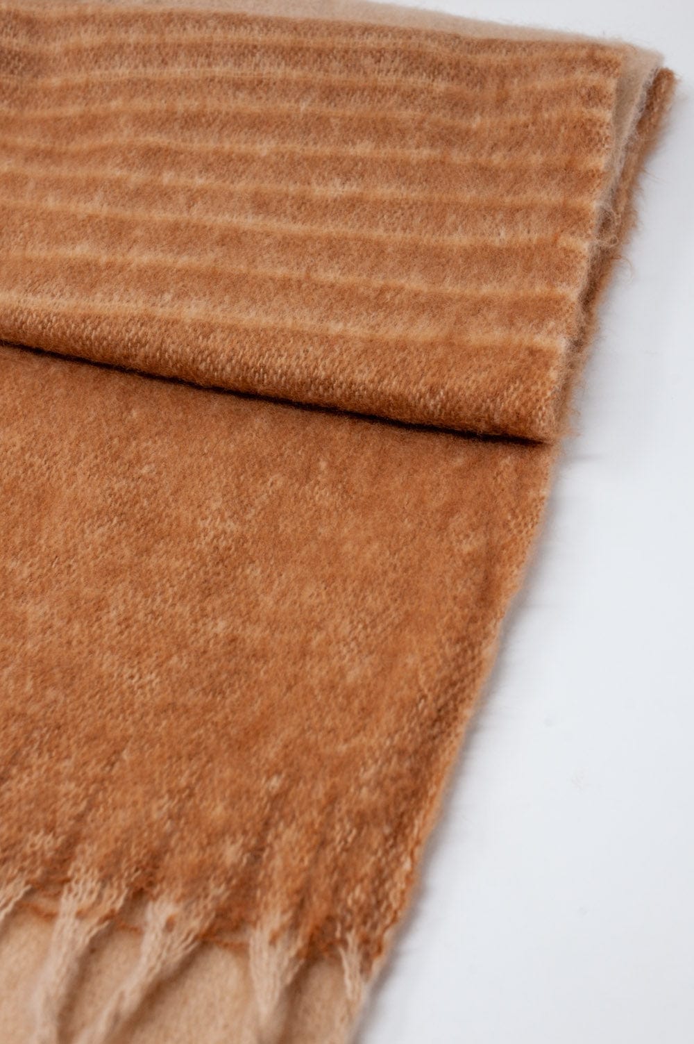 Q2 Women's Scarves, Wraps, & Gloves One Size / Beige / China Fringed Striped Scarf in Beige