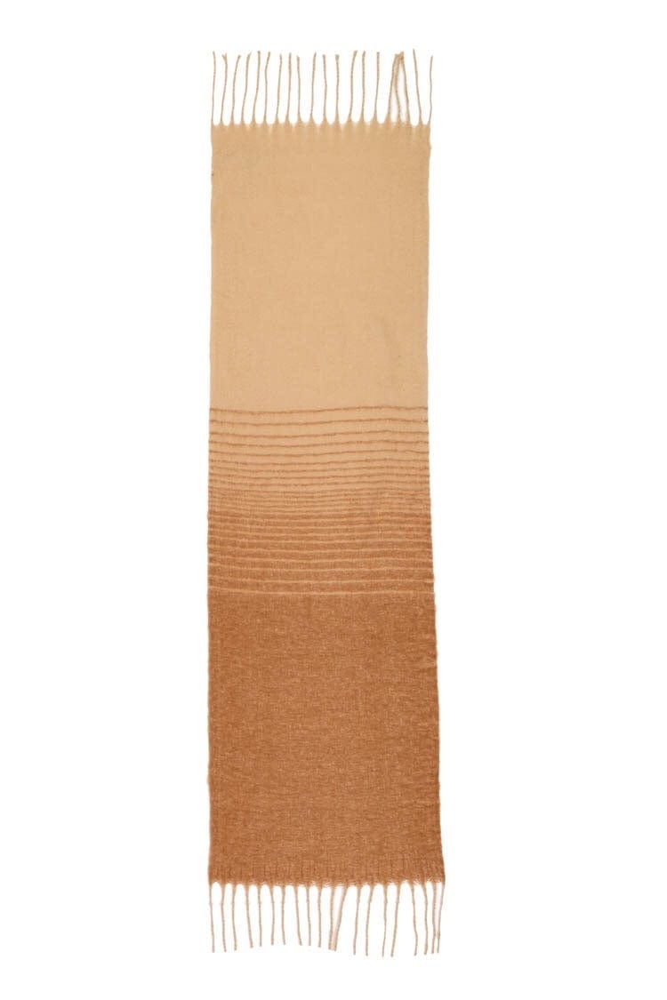 Q2 Women's Scarves, Wraps, & Gloves One Size / Beige / China Fringed Striped Scarf in Beige