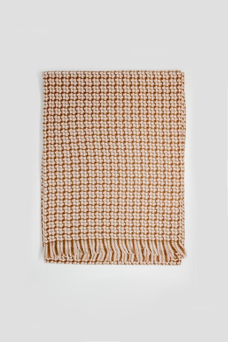 Q2 Women's Scarves, Wraps, & Gloves One Size / Beige / China Super Soft Pastel Pink Scarf with Geometric Print