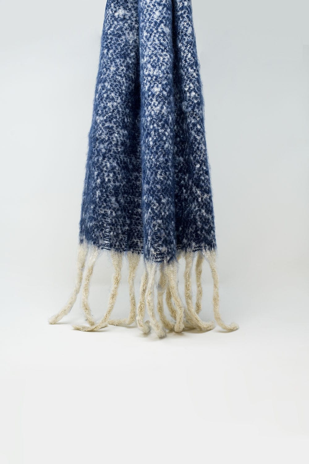 Q2 Women's Scarves, Wraps, & Gloves One Size / Blue Chunky Scarf With Stripes In Blue