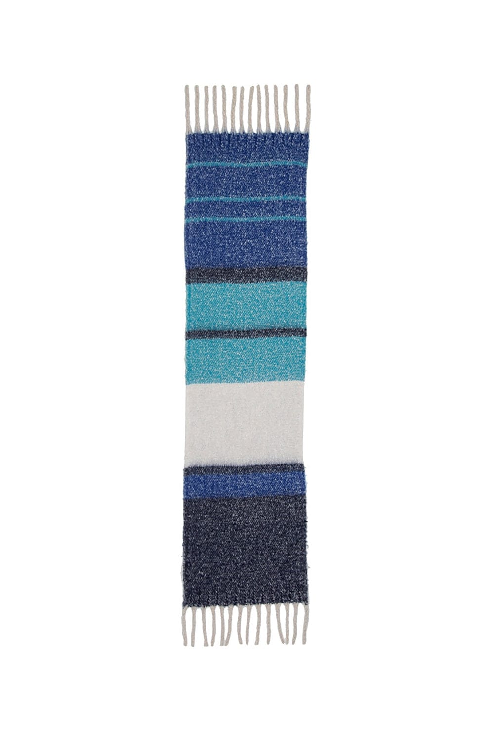 Q2 Women's Scarves, Wraps, & Gloves One Size / Blue Chunky Scarf With Stripes In Blue