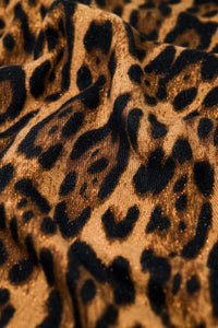 Q2 Women's Scarves, Wraps, & Gloves One Size / Brown Camel Leopard Print Fluffy Knit Scarf With Rhinestone Details