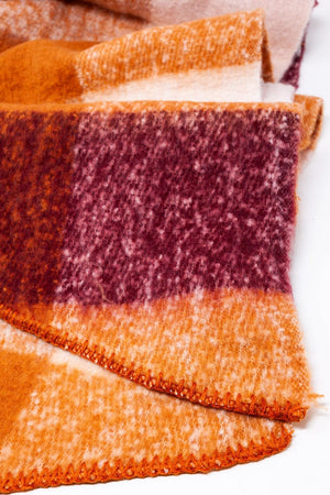 Q2 Women's Scarves, Wraps, & Gloves One Size / Brown / China Scarf in Orange & Brown