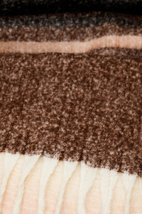 Q2 Women's Scarves, Wraps, & Gloves One Size / Brown Multi Colored Chunky Knit Scarf In Shades Of Brown Stripes