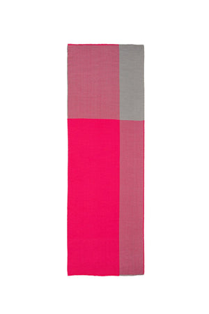 Q2 Women's Scarves, Wraps, & Gloves One Size / Fuchsia Thin Scarf With Mixed Knits In Shades Of Pink
