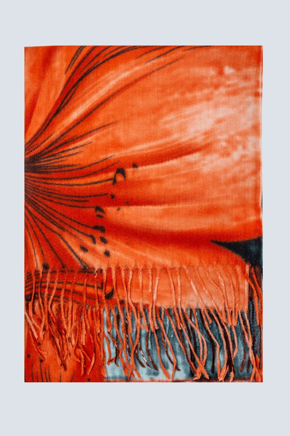 Q2 Women's Scarves, Wraps, & Gloves One Size / Orange / China Orange Flower Print Scarf