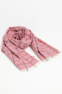 Q2 Women's Scarves, Wraps, & Gloves One Size / Red Checkered Scarf In Red