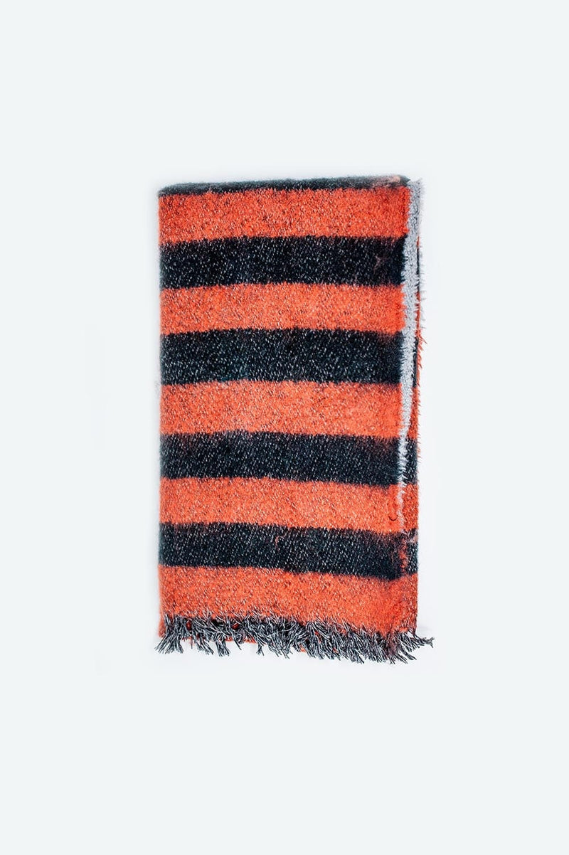 Q2 Women's Scarves, Wraps, & Gloves One Size / Red / China Melange Mix Stripe Scarf in Red
