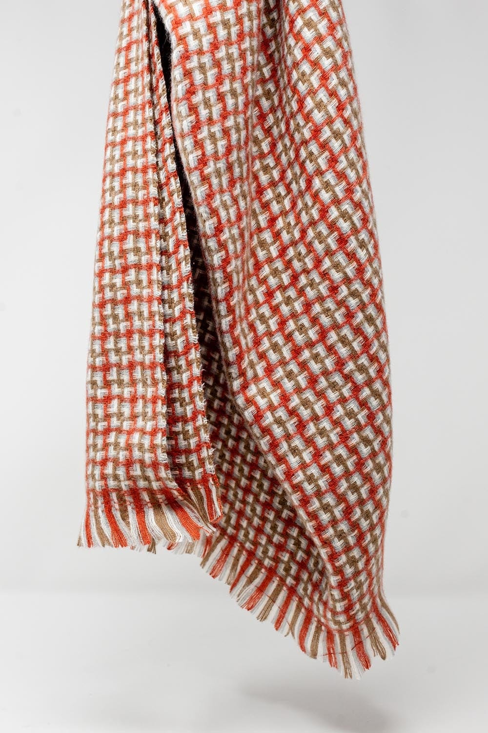 Q2 Women's Scarves, Wraps, & Gloves One Size / Red / China Super Soft Red Scarf with Geometric Print