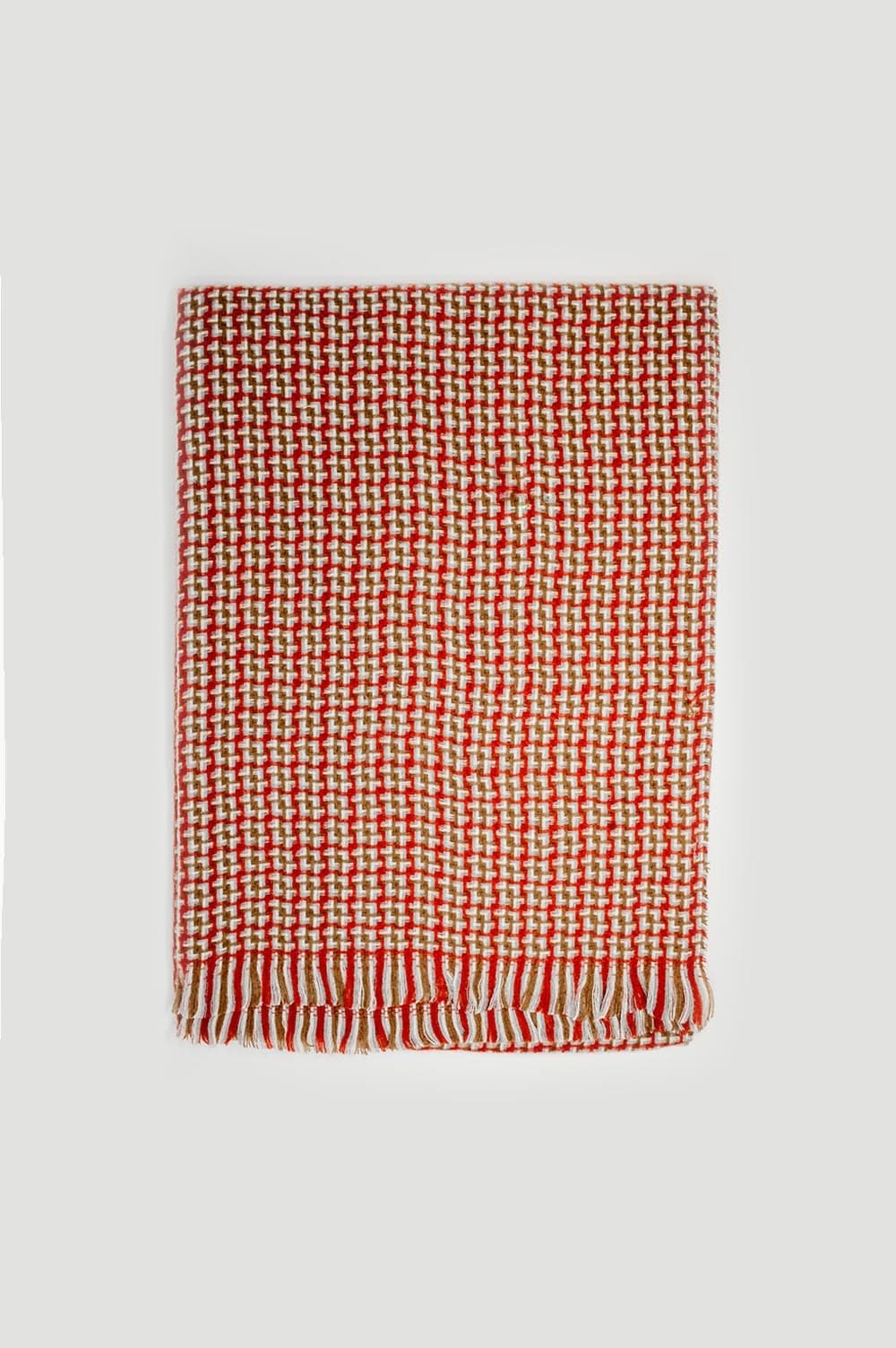 Q2 Women's Scarves, Wraps, & Gloves One Size / Red / China Super Soft Red Scarf with Geometric Print