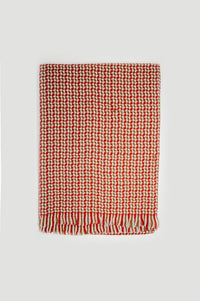 Q2 Women's Scarves, Wraps, & Gloves One Size / Red / China Super Soft Red Scarf with Geometric Print