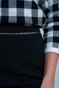 Q2 Women's Shorts High waist black short with lace detail
